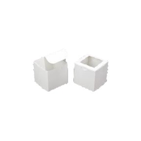 Boxit Corporation 774W-126 Cupcake/bakery Box, 7"x7"x4" 4 Cup Reg, White, Window, 100/cs