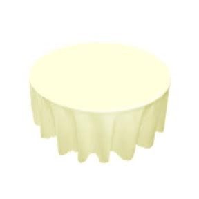 Ambassador Linen 90RND-010102 Tablecloth, 90", Polyester, Ivory, Round