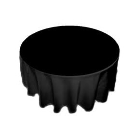 Ambassador Linen 90RND-010111 Tablecloth, 90", Polyester, Black, Round