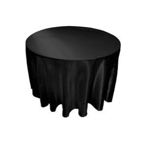 Ambassador Linen 120RD-010111 Tablecloth, 120", Polyester, Black, Round
