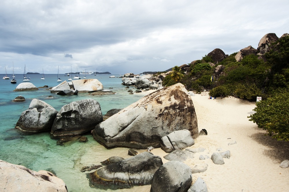 Overcast day in devils bay at Virgin Gorda in the BVIs. Touristy spot, but spectacular.