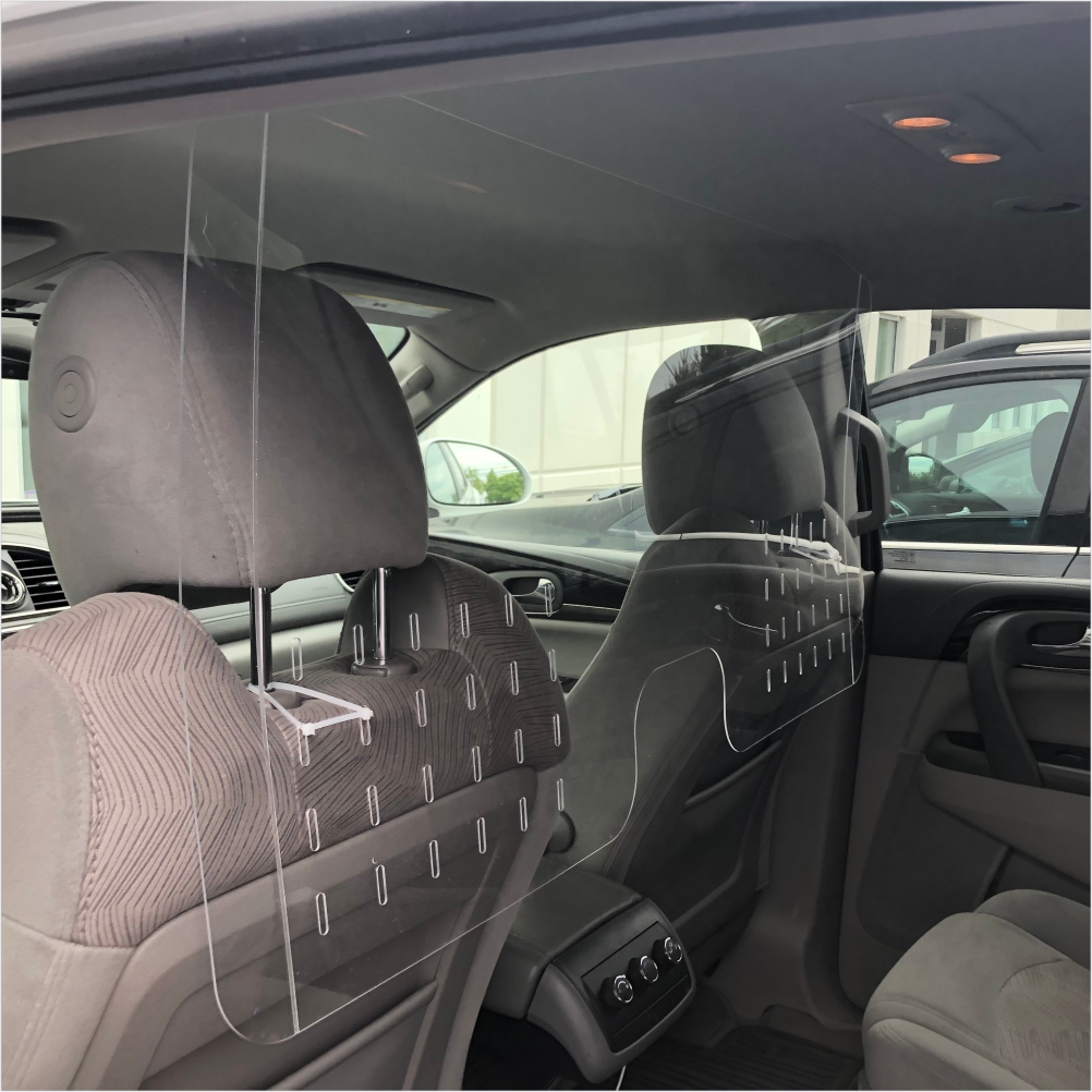 Protection for Drivers & Passenger 60x60cm YZPFSD 2PCS Protective Shield for Taxi Car with Hook and Loop Straps Sneeze and Cough Protective Plexiglass Shield Car Shield Partition 