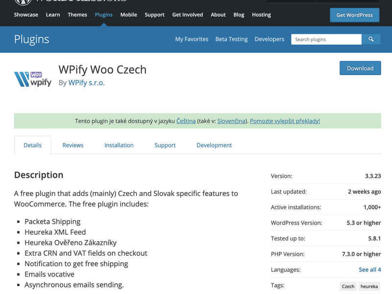 WPify Woo Czech plugin