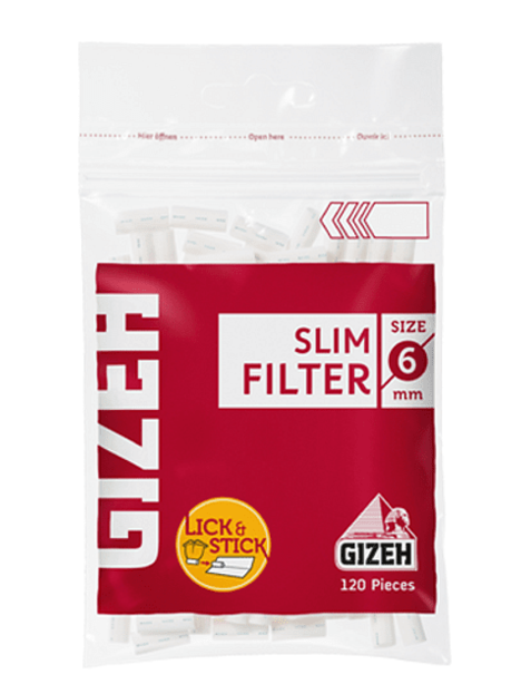 Filtro Gizeh Slim Rojo con Pegamento 120