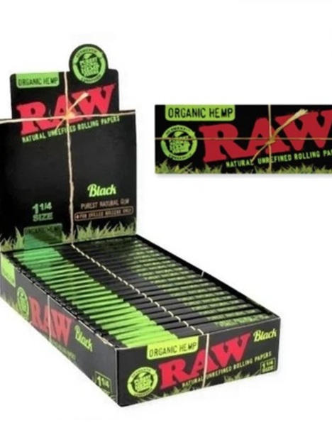Papel RAW Black Organic Hemp 1 1/4