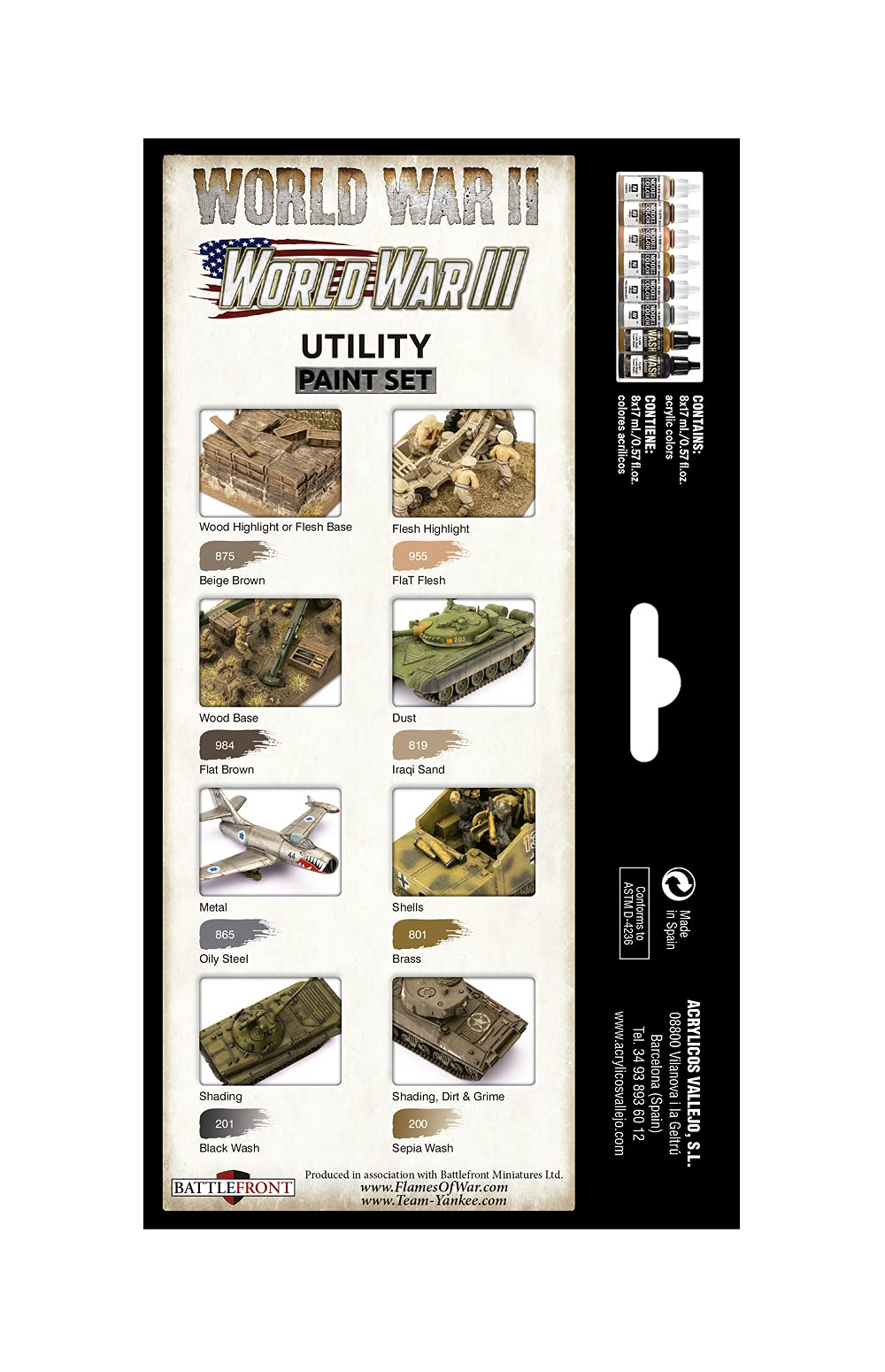 Vallejo Model Color Utility Paint Set Wwii Historic Military Shades