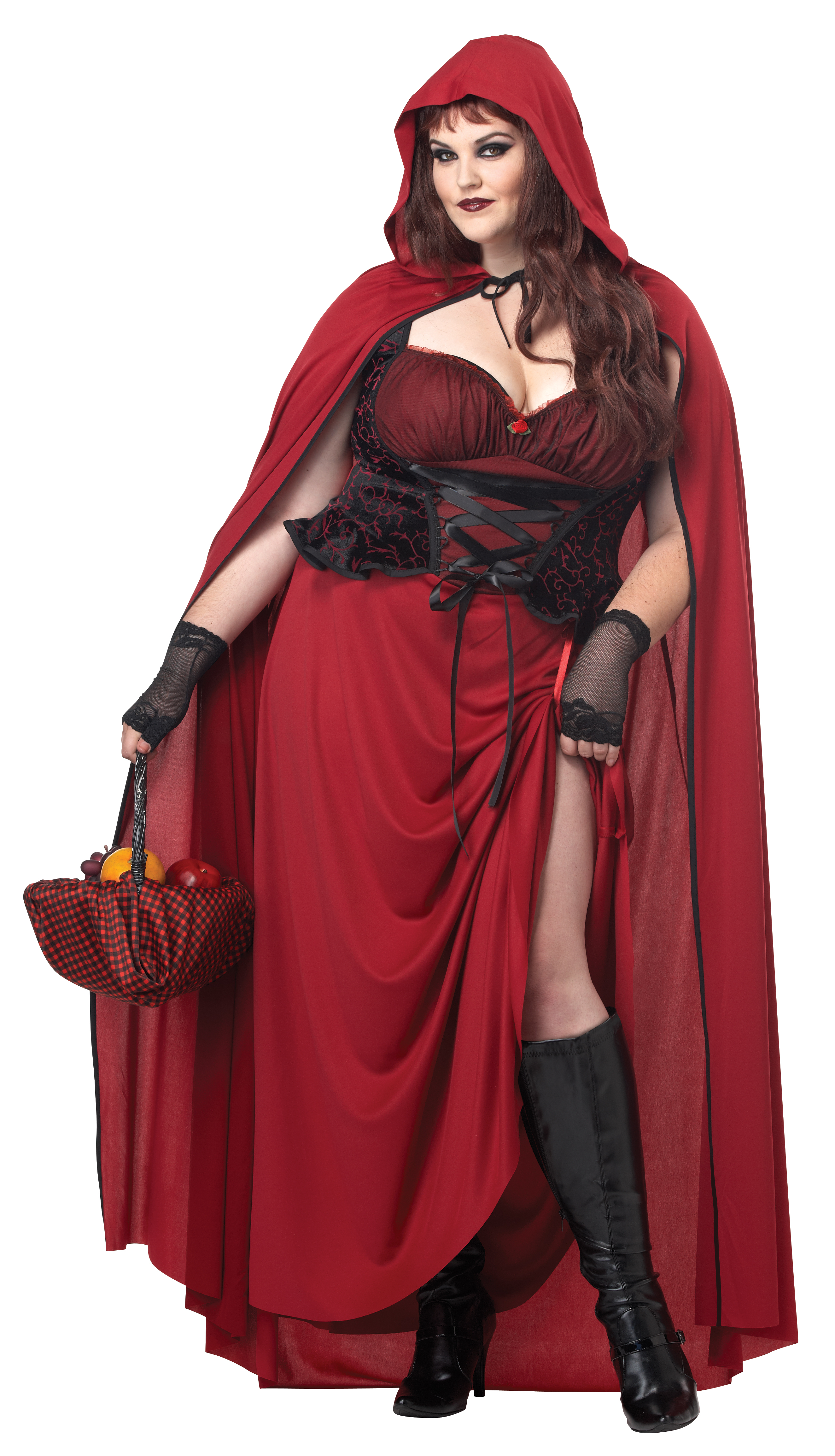 Dark Riding Hood And Cloak Costume For Women 01719 Red sz 1X
