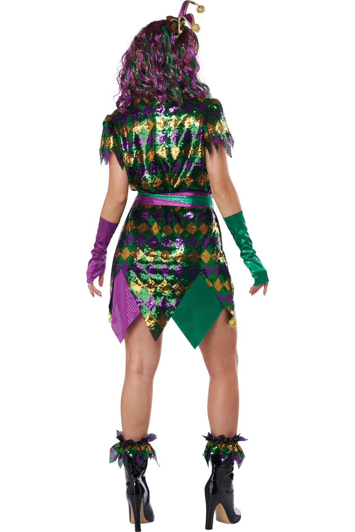 California Costume Mardi Gras Parade Jester Adult Women Holiday Outfit 5024-004 - Picture 5 of 7