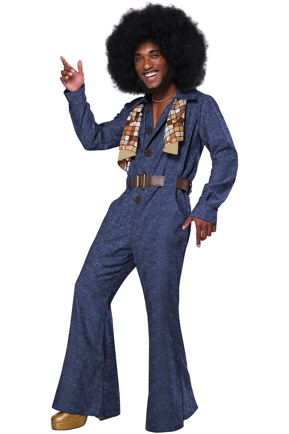 California Costume 70s Denim Jumpsuit Adult Men Disco Halloween outfit  5120/080 | eBay