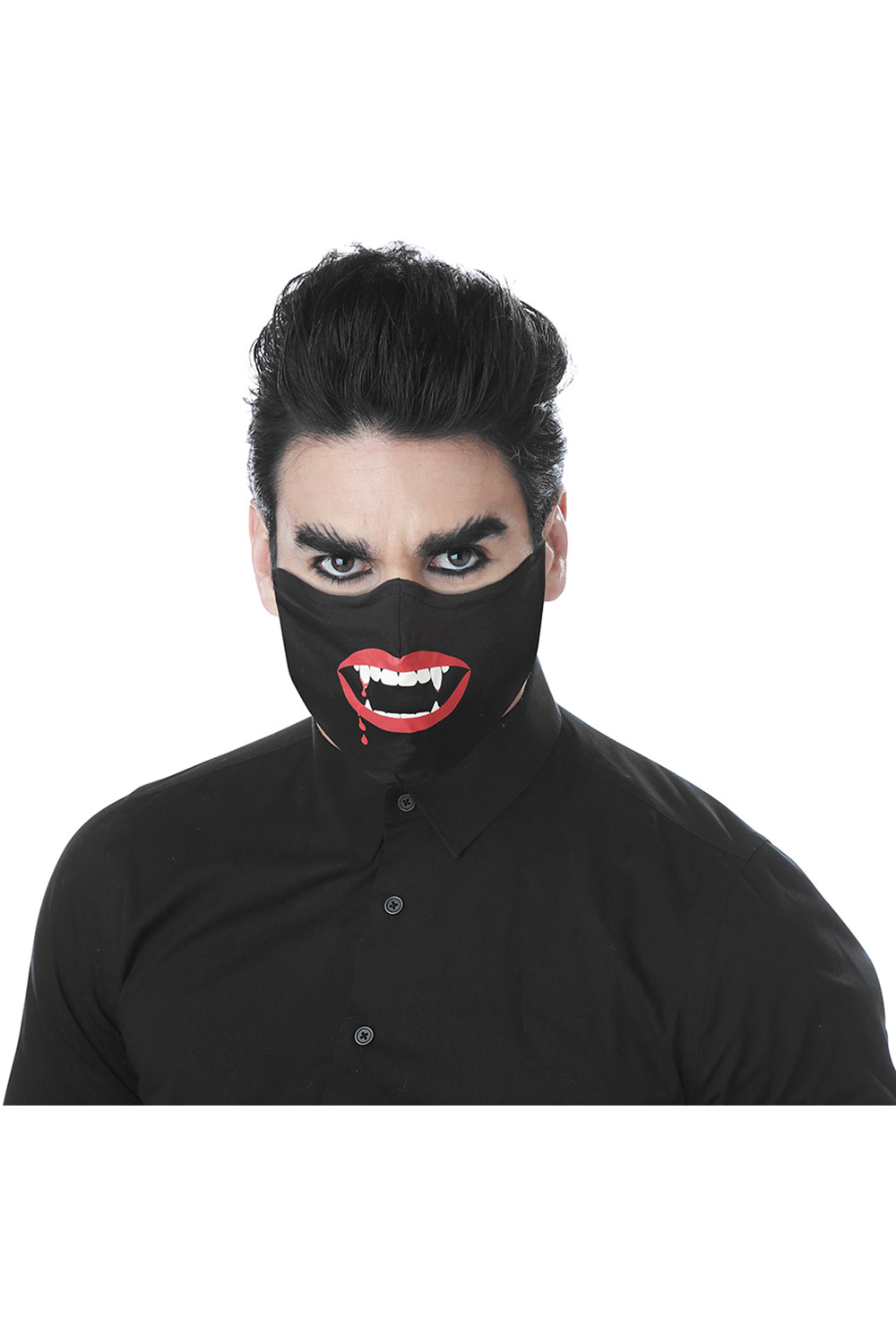 California Costume Vampire Face Mask Glow In Dark Print Adult Accessory 6220-149 - Picture 2 of 5