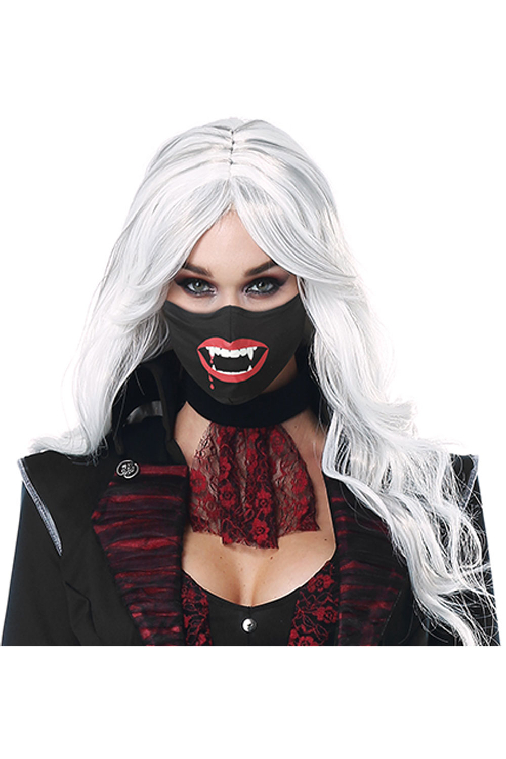 California Costume Vampire Face Mask Glow In Dark Print Adult Accessory 6220-149 - Picture 3 of 5