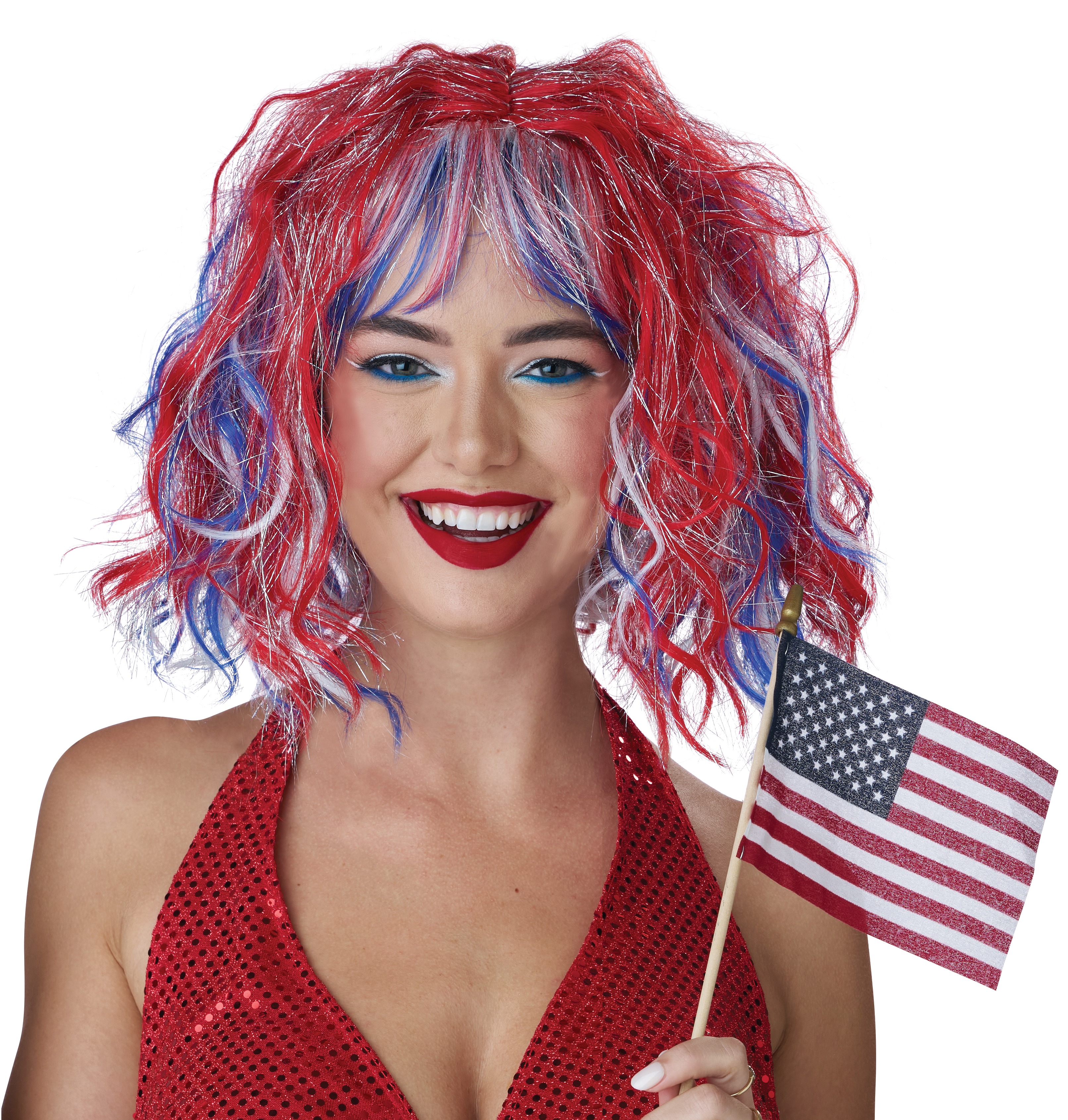 Costume Miss Firecracker Red White Blue Wig 7024-042 Patriotic Accessory