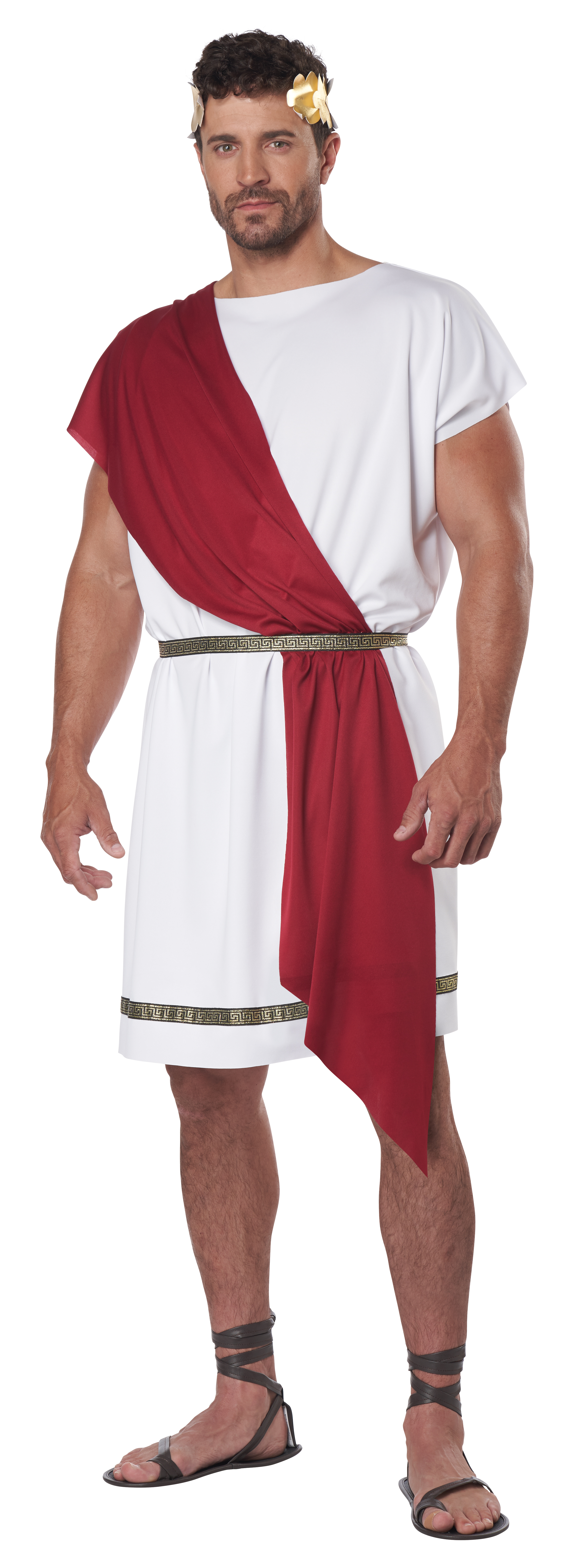 Party Toga Plus Men’S Greek Roman Costume Tunic With Sash Belt And Leaf
