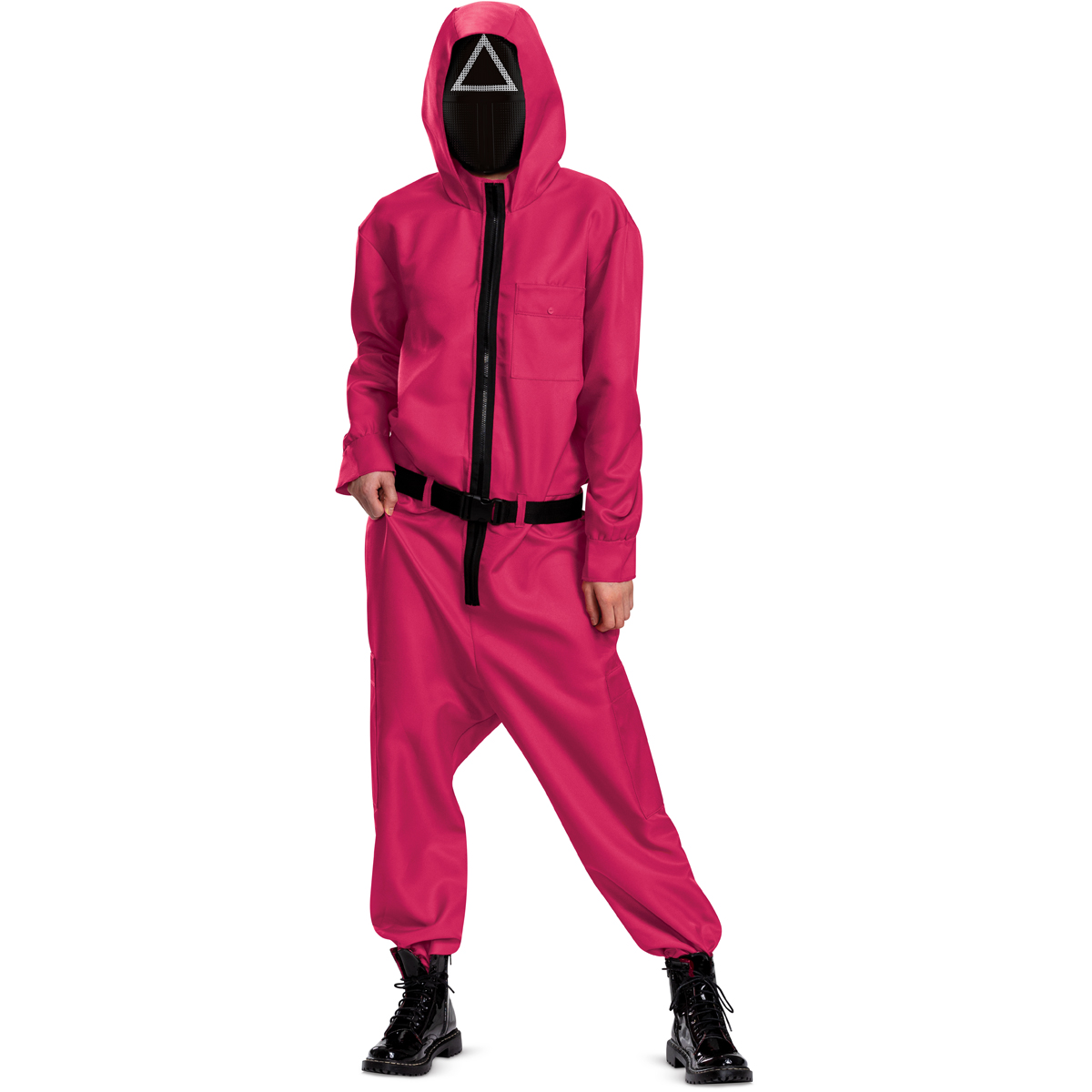 Disguise Licensed Squid Game Triangle Guard Jumpsuit Adult Unisex Costume 144279 - Picture 3 of 6