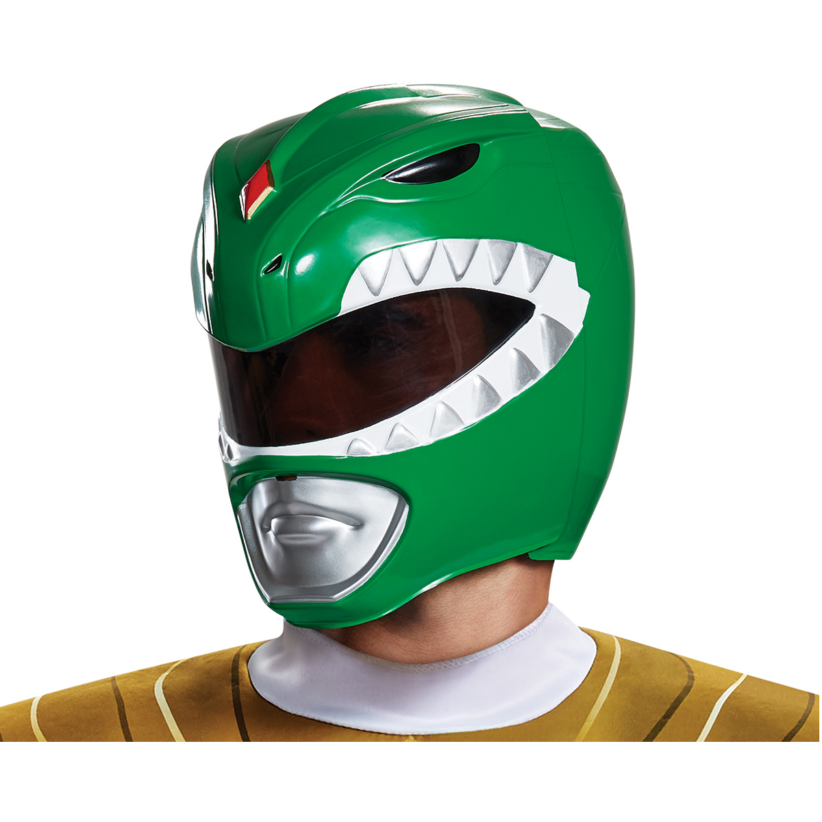 Disguise Licensed Mighty Morphin Power Rangers Green Adult Helmet Mask Men 79727 - Picture 2 of 3