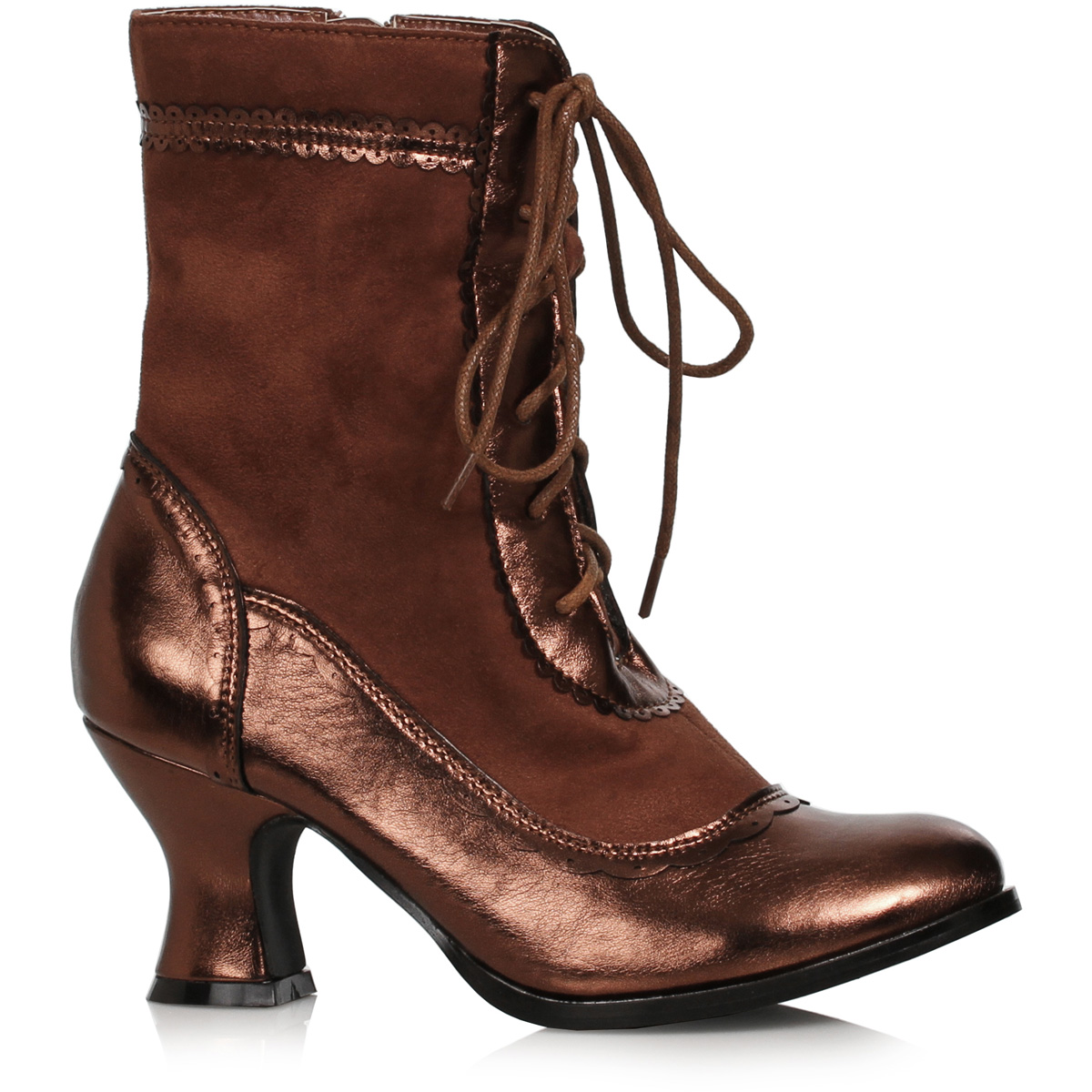 Ellie 2.5" Heel Victorian Ankle Boots Adult Women Costume Shoes 253/Kitty - Picture 3 of 3