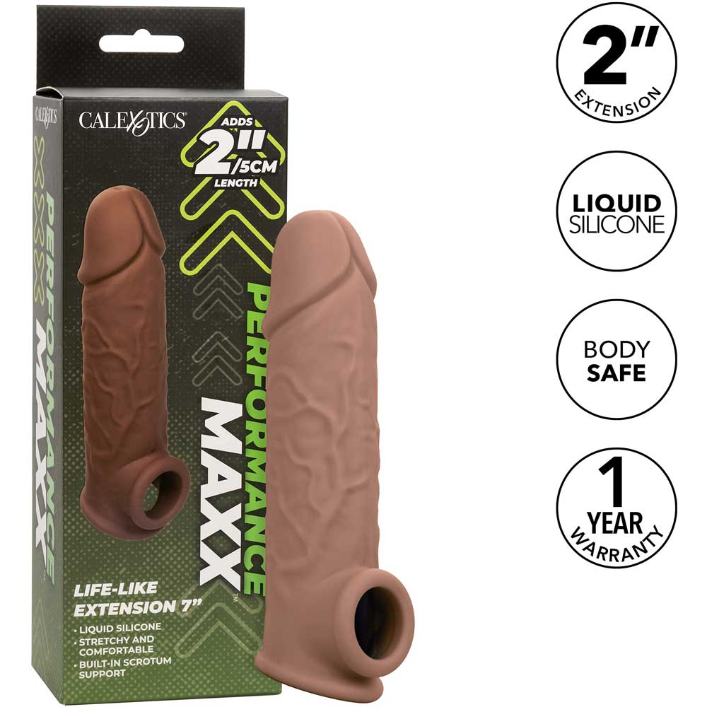 Calexotics Performance Maxx Lifelike Extension 7 Inch Brown