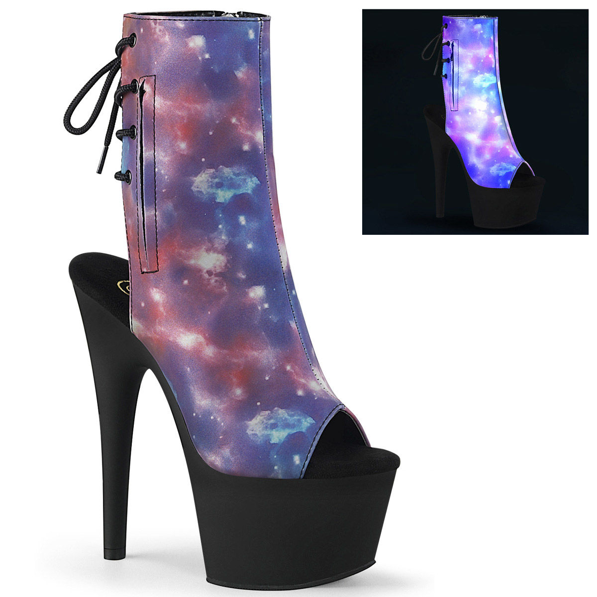 Pleaser 7 Inch Heel Open Toe Platform Ankle Boot Women Adore 1018Refl High