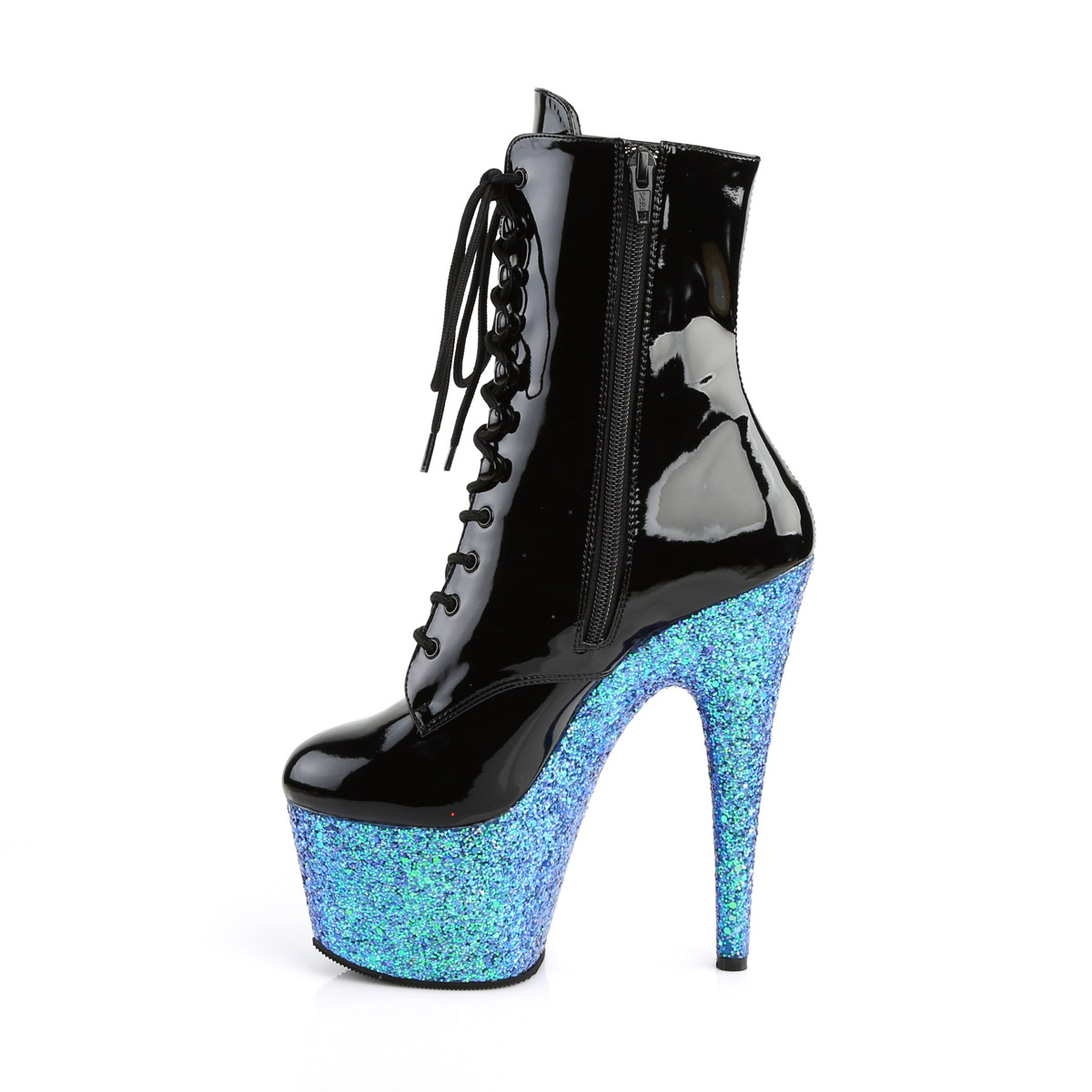 Pleaser Heels 7" Black Red Platform Ankle Boot Clubwear Pole Dance shoe Ad1020F - Picture 9 of 71