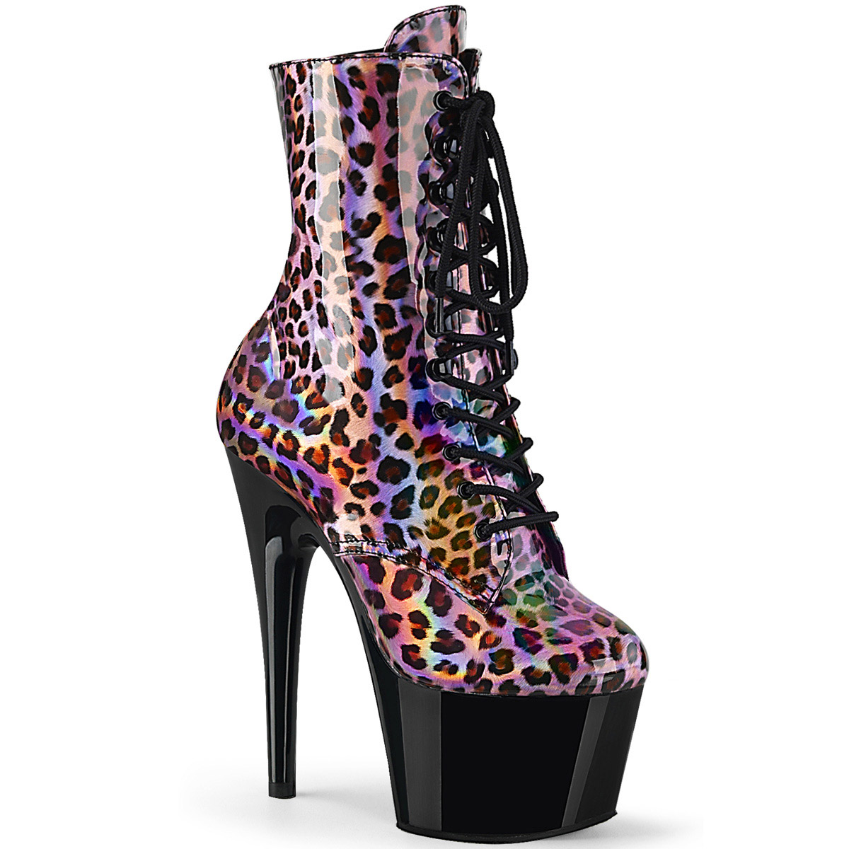 Pleaser Heels 7" Black Red Platform Ankle Boot Clubwear Pole Dance shoe Ad1020F - Picture 52 of 71