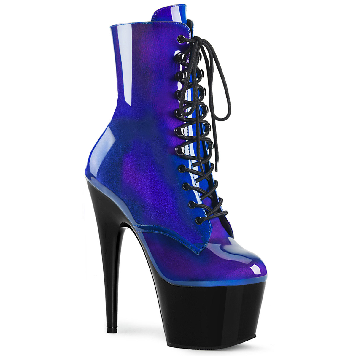 Pleaser Heels 7" Black Red Platform Ankle Boot Clubwear Pole Dance shoe Ad1020F - Picture 22 of 71