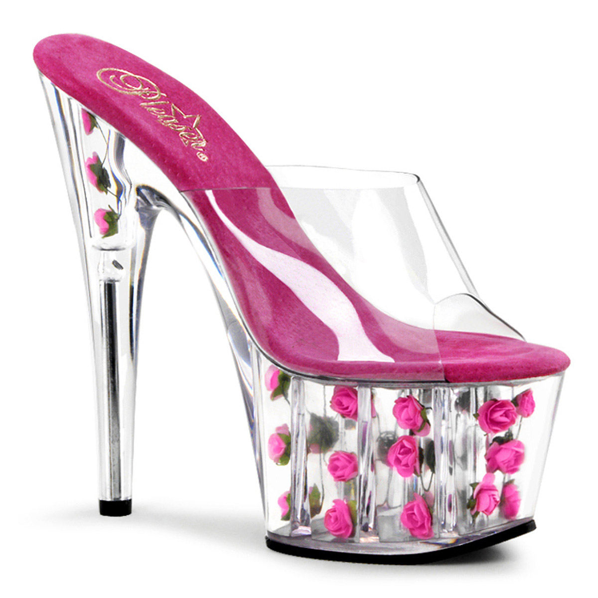Pleaser 7'' Rhinestone Line Platform Slip On High Heels Shoes Adult Women Ado701 - Picture 7 of 41