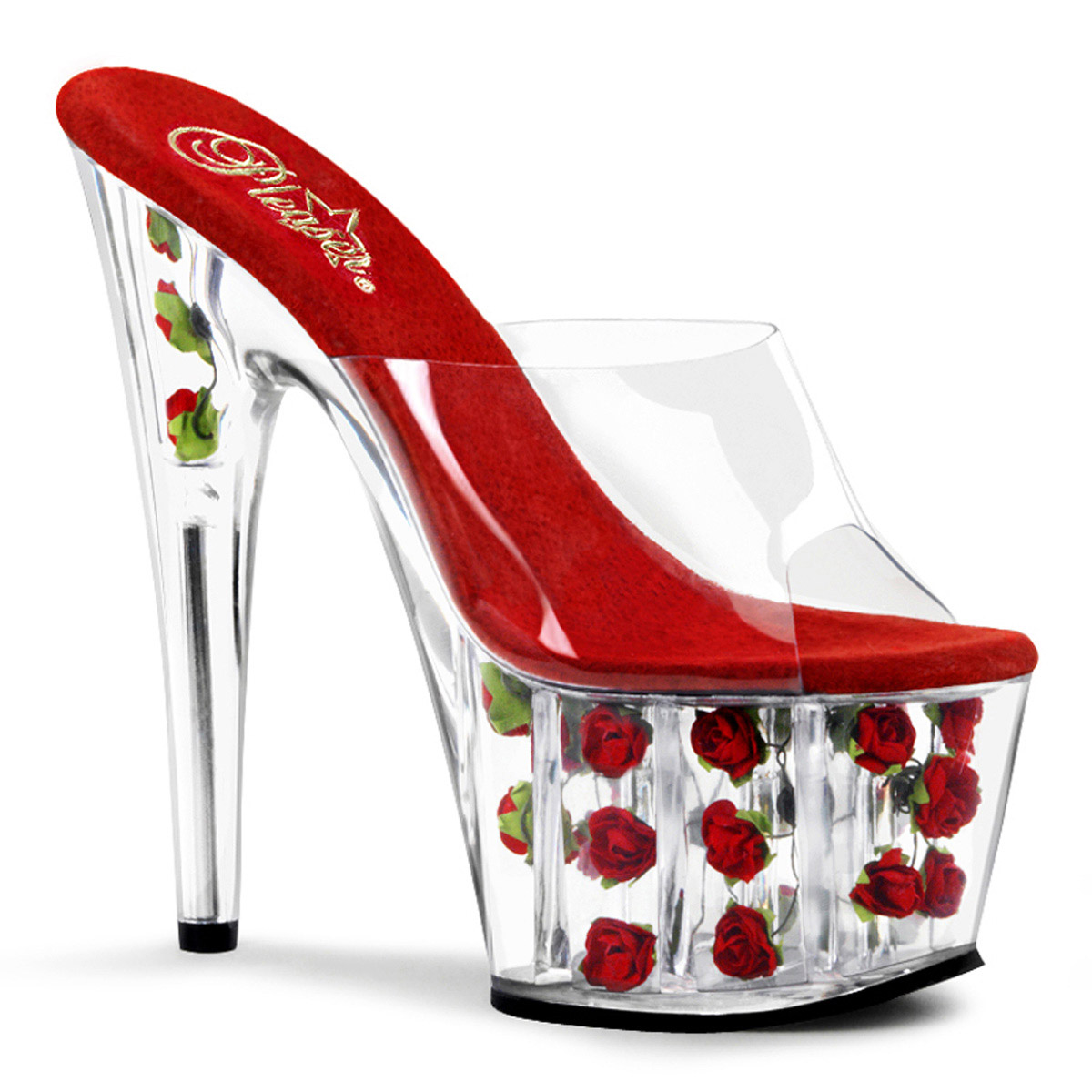 Pleaser 7'' Rhinestone Line Platform Slip On High Heels Shoes Adult Women Ado701 - Picture 12 of 41