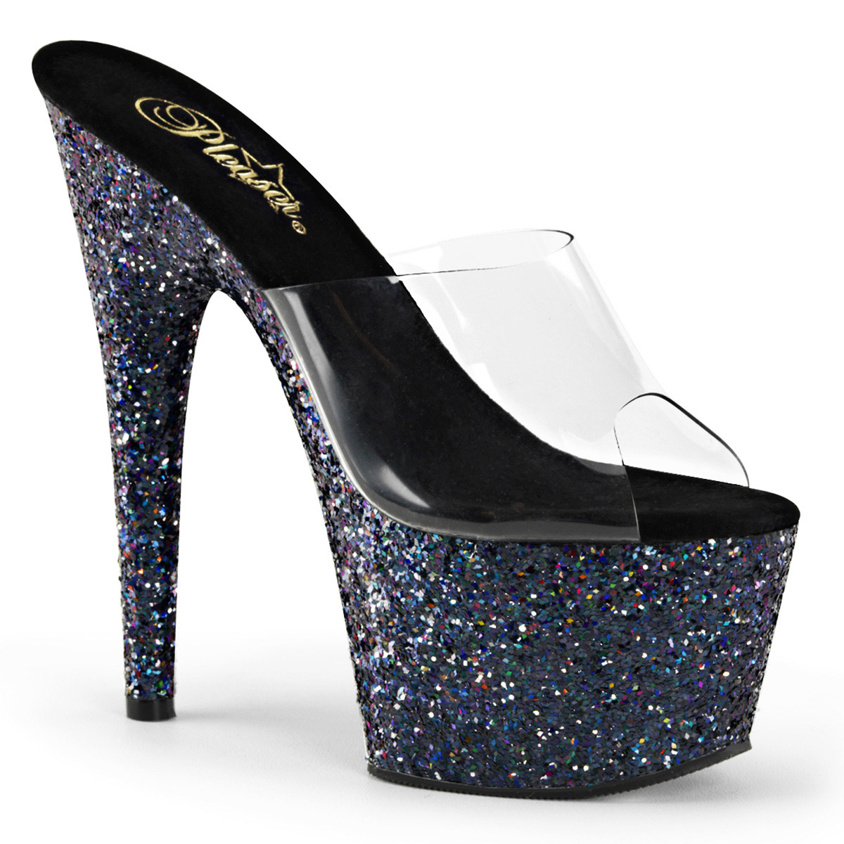 Pleaser 7'' Rhinestone Line Platform Slip On High Heels Shoes Adult Women Ado701 - Picture 17 of 41