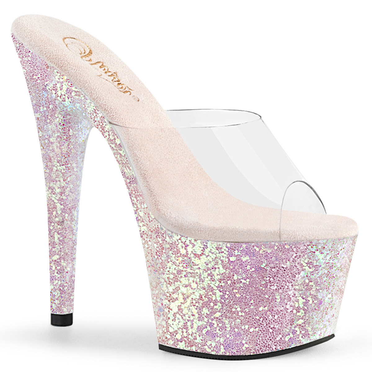 Pleaser 7'' Rhinestone Line Platform Slip On High Heels Shoes Adult Women Ado701 - Picture 22 of 41
