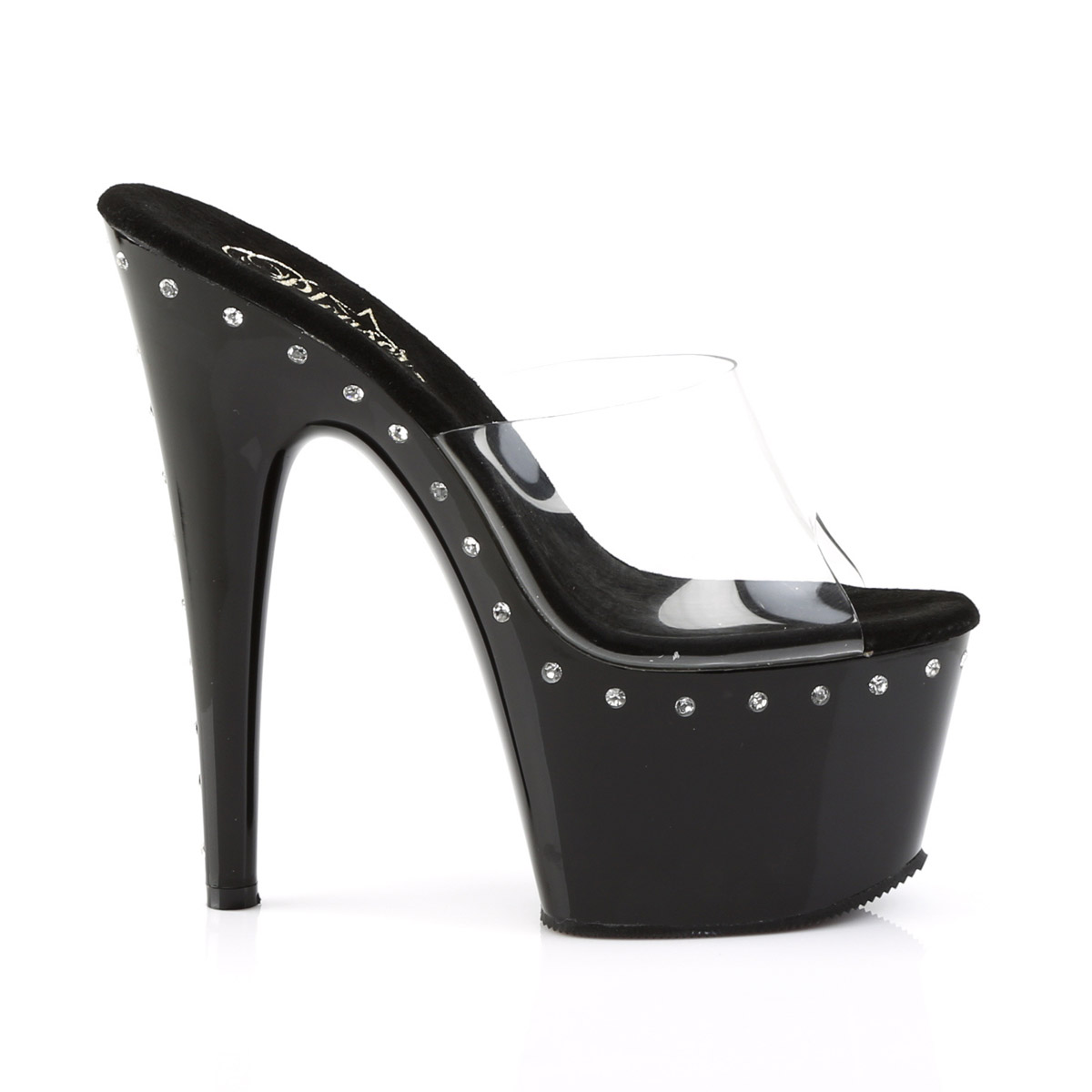 Pleaser 7'' Rhinestone Line Platform Slip On High Heels Shoes Adult Women Ado701 - Picture 36 of 41