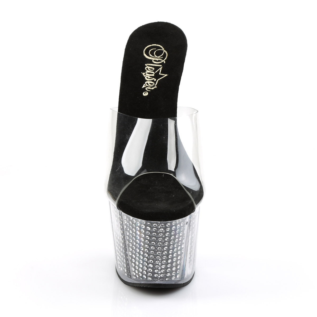 Pleaser 7'' Rhinestone Line Platform Slip On High Heels Shoes Adult Women Ado701 - Picture 38 of 41