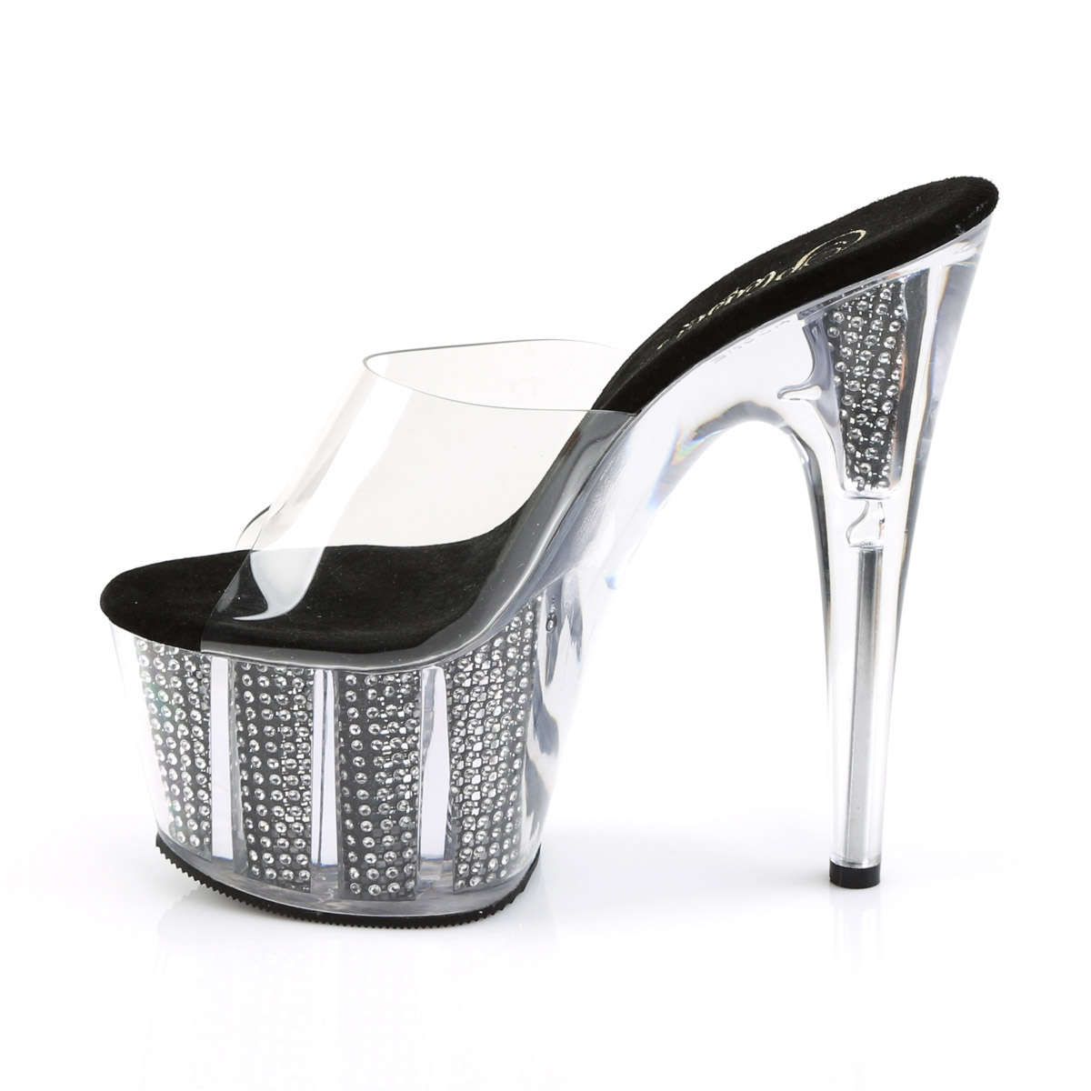 Pleaser 7'' Rhinestone Line Platform Slip On High Heels Shoes Adult Women Ado701 - Picture 39 of 41