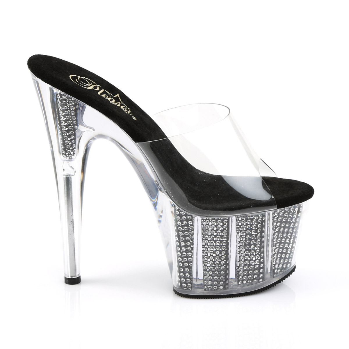 Pleaser 7'' Rhinestone Line Platform Slip On High Heels Shoes Adult Women Ado701 - Picture 41 of 41