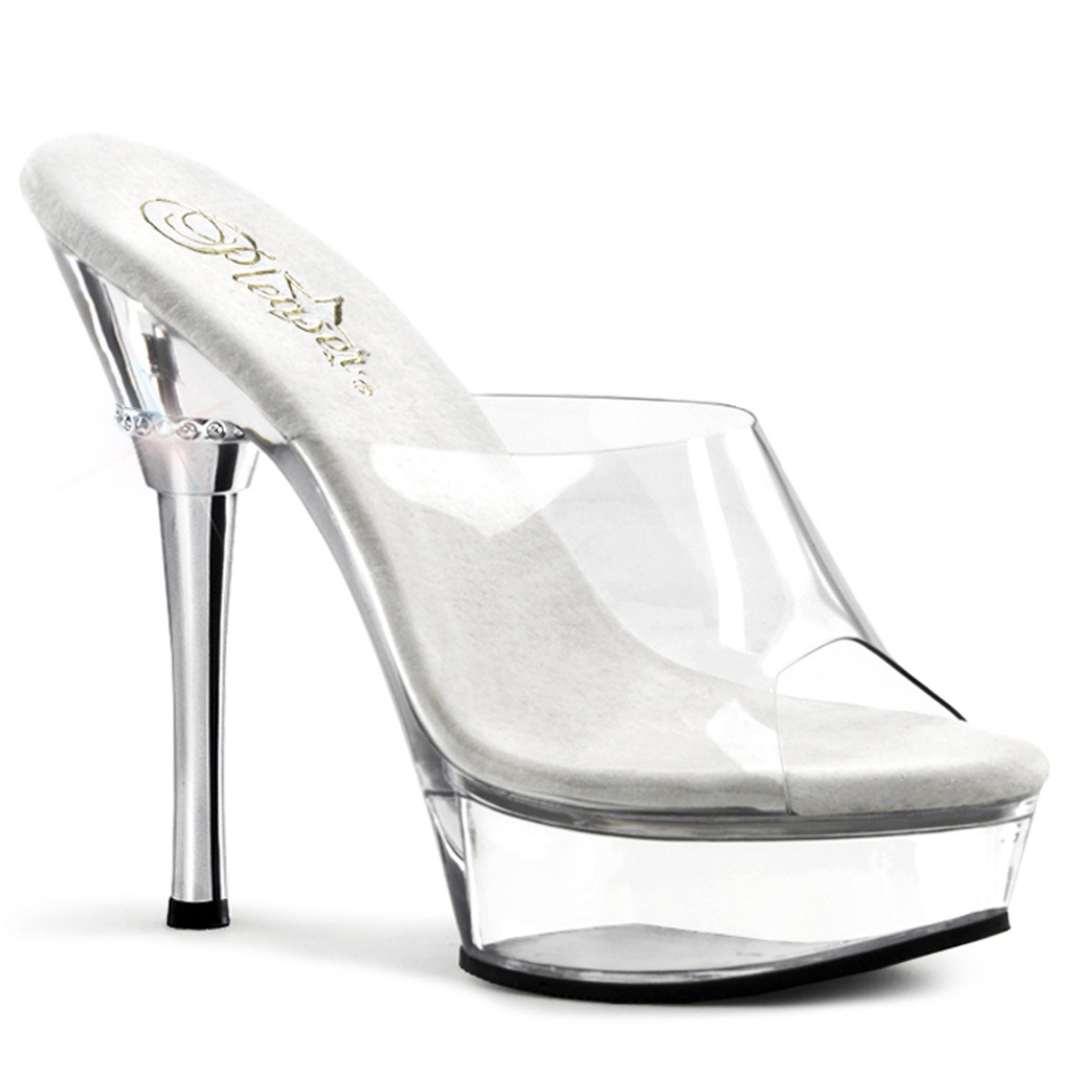 Pleaser Allure Platform Clear Upper Stiletto Heel Mule 601 Shoes