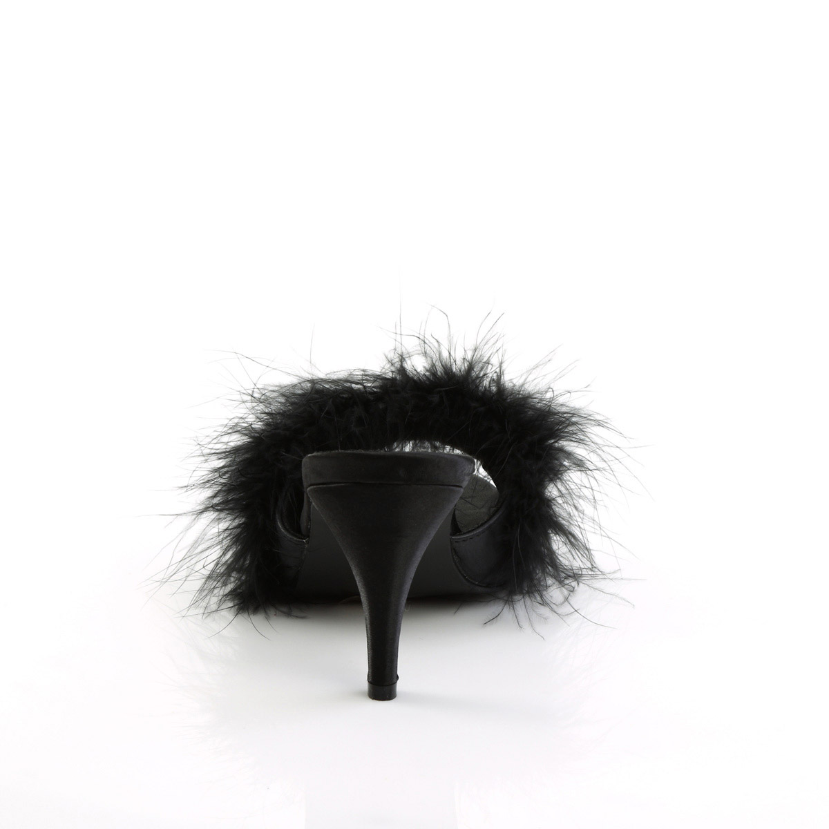 Zapatillas de mula Pleaser mullidas con ribete de marabú superior de tacón alto para mujeres adultas AMOUR03 - Imagen 15 de 26