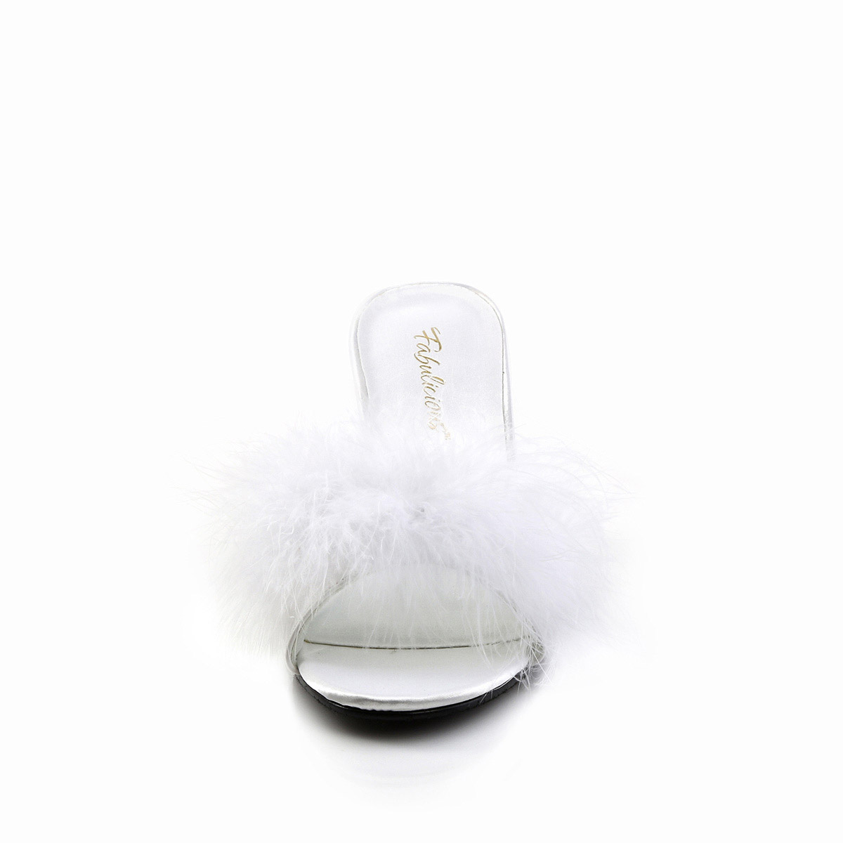 Zapatillas de mula Pleaser mullidas con ribete de marabú superior de tacón alto para mujeres adultas AMOUR03 - Imagen 23 de 26