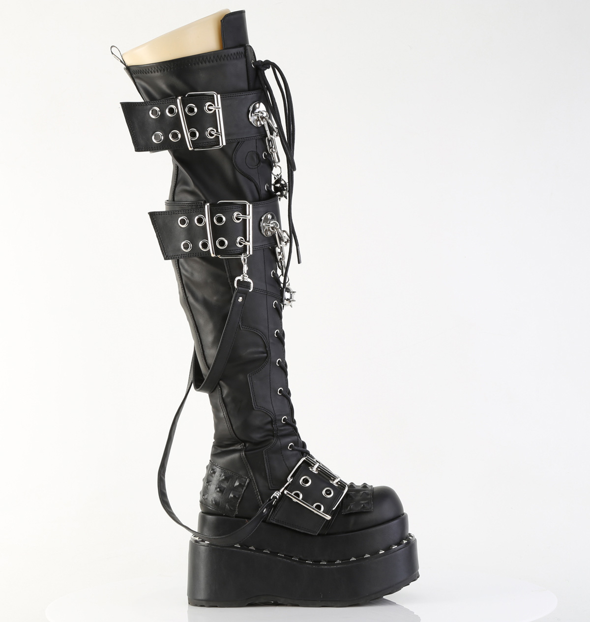 Demonia Pleaser Bear-316 Vegan Leather Platform Over The Knee