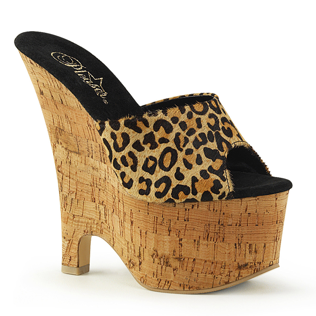 Pleaser Cork Platform Peep Toe Mule Wedge High Heels Adult Women Beau6xx Ebay 8970