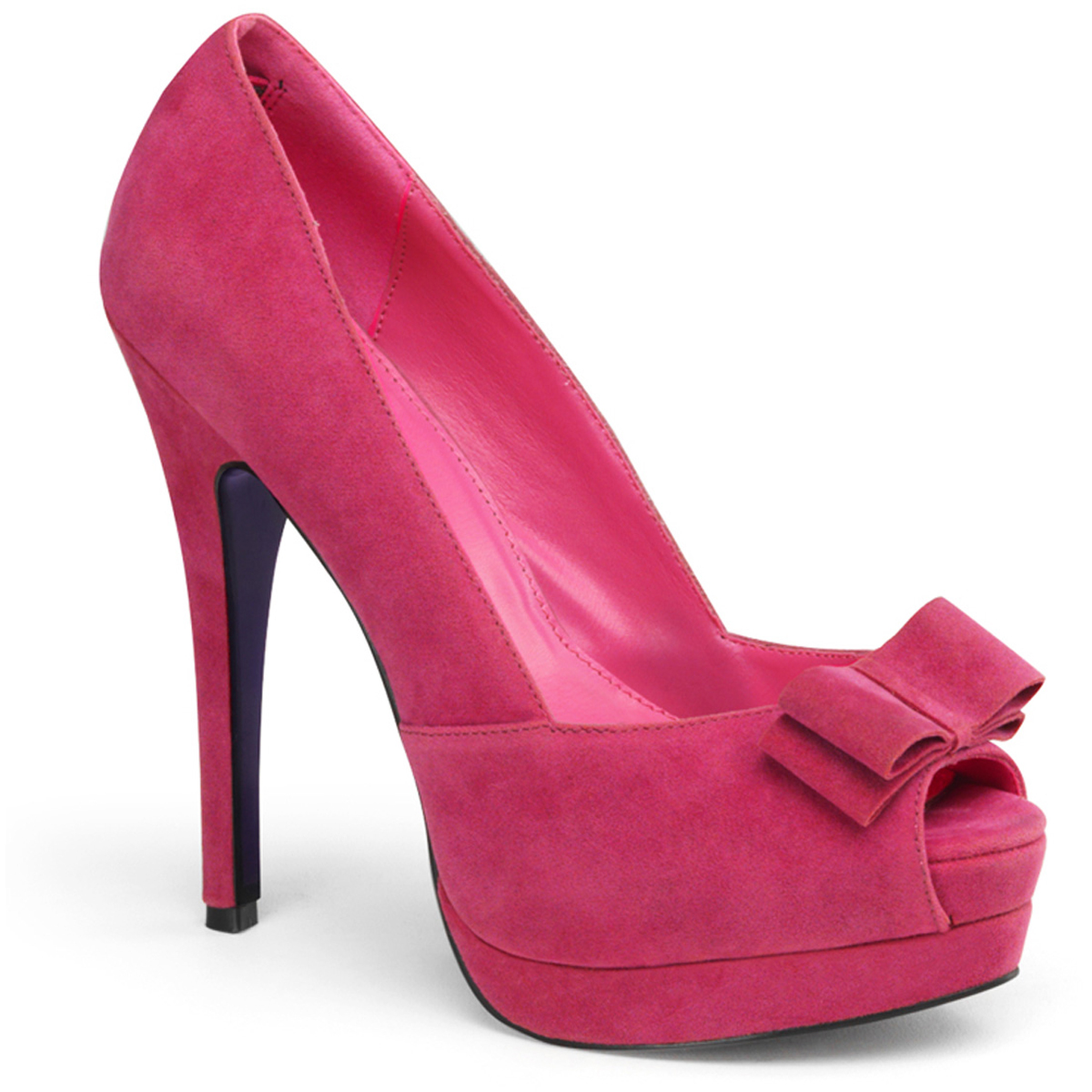 Pleaser Pin Up Couture Peep Toe Pumps Bowtie High Heels Adult Women Bella1X - Picture 2 of 10