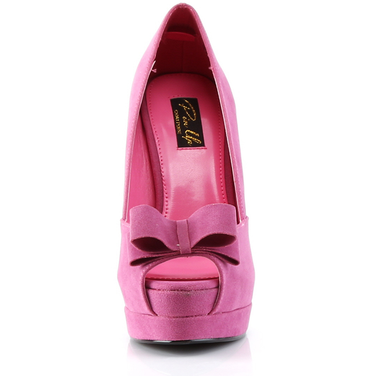 Pleaser Pin Up Couture Peep Toe Pumps Bowtie High Heels Adult Women Bella1X - Picture 3 of 10