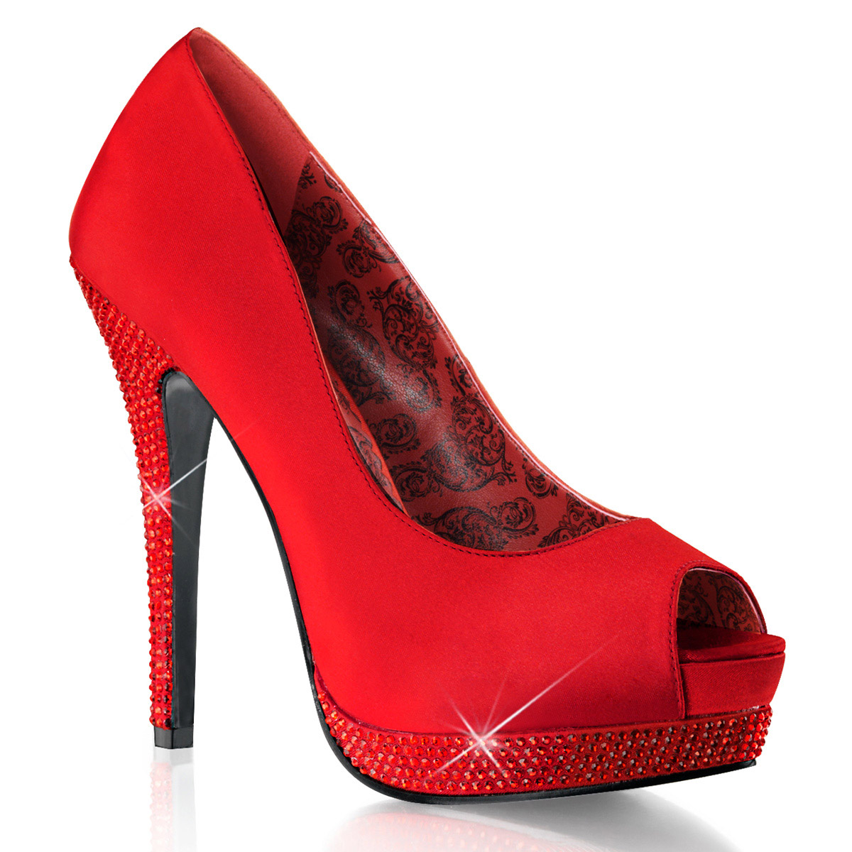 Pleaser Pin Up Couture Peep Toe Pumps Bowtie High Heels Adult Women Bella1X - Picture 7 of 10