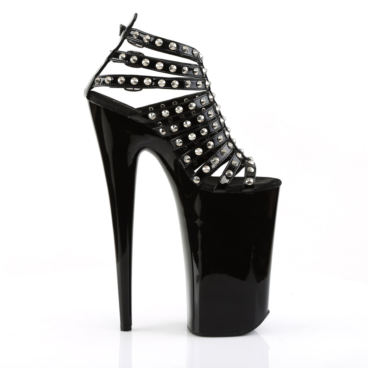 Platforms Punk Rock Spike Studs Cut Out High Heels Shoes New Pointed Toe Man Handmade High Heels Studded Punk Rock