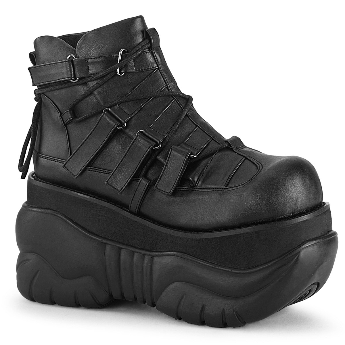 Pleaser Demonia 4" Pf Ankle Bootie W/ Hook N' Loop Straps Adult Men Boxer0X - Picture 2 of 7