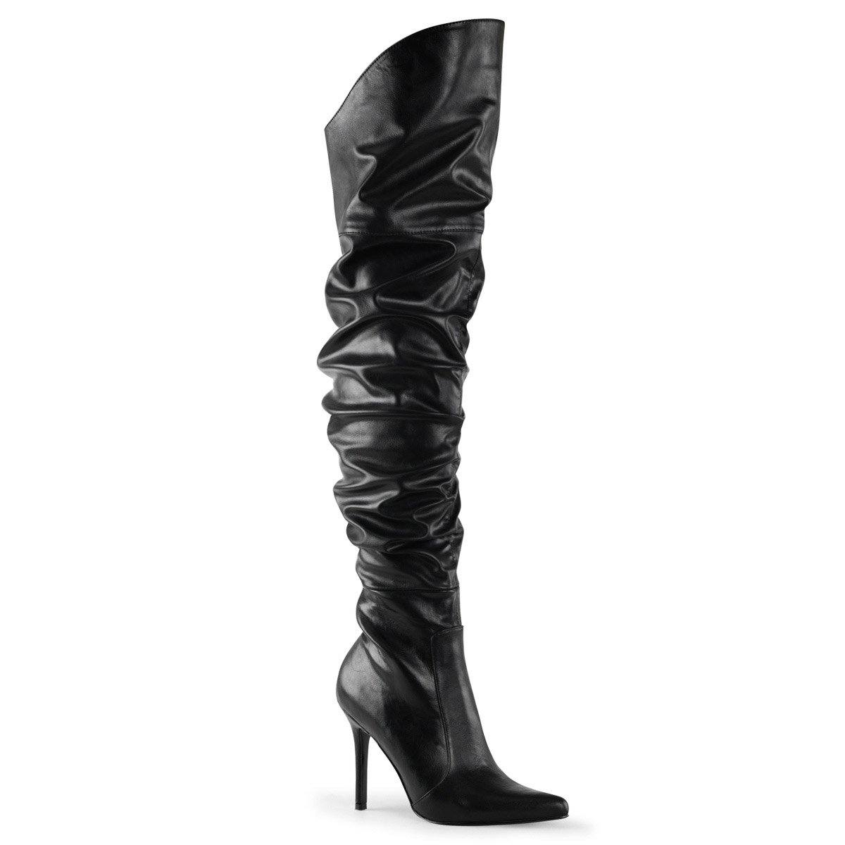 Pleaser 4" Heel Thigh High Pointed Side Zip Adult Women Shoes Boots Clas3011 - Picture 2 of 16