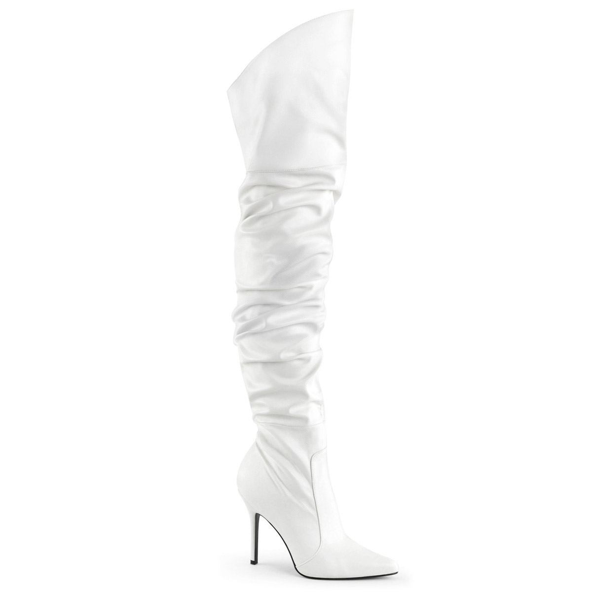 Pleaser 4" Heel Thigh High Pointed Side Zip Adult Women Shoes Boots Clas3011 - Picture 12 of 16