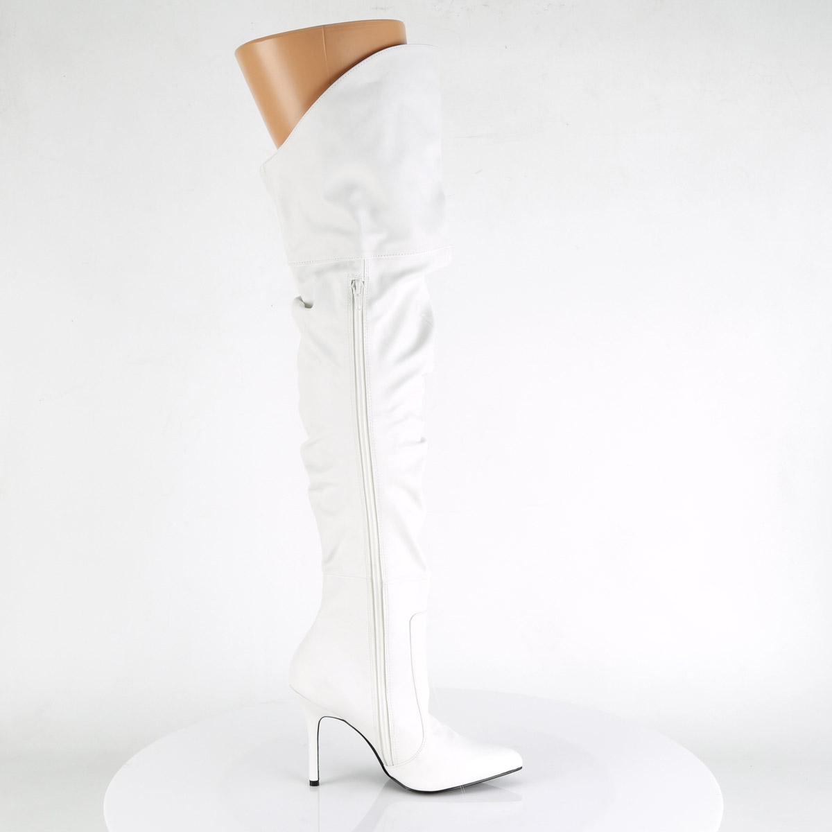 Pleaser 4" Heel Thigh High Pointed Side Zip Adult Women Shoes Boots Clas3011 - Picture 16 of 16