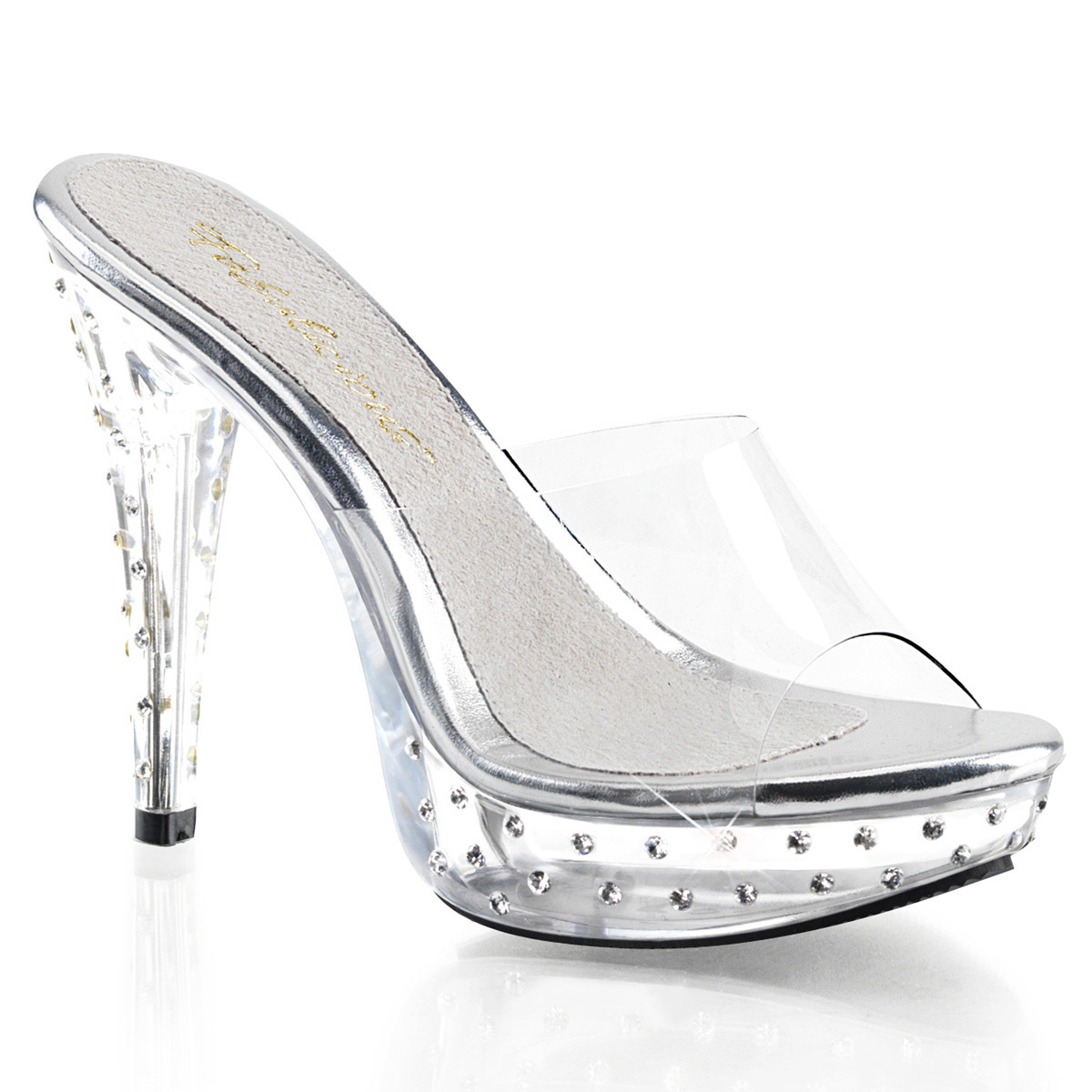 Pleaser Fabulicious Rhinestone Chain Ornament Mule Heels Adult Women Cocktail501 - Picture 28 of 42