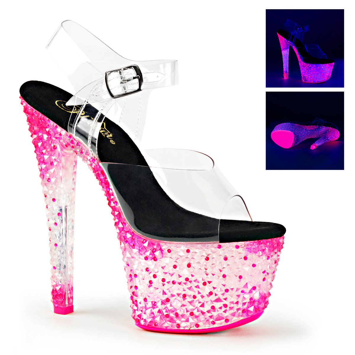 Pleaser 7" Heel Ankle Strap Sandal Neon Adult Women Shoes Sandals CYTL30X