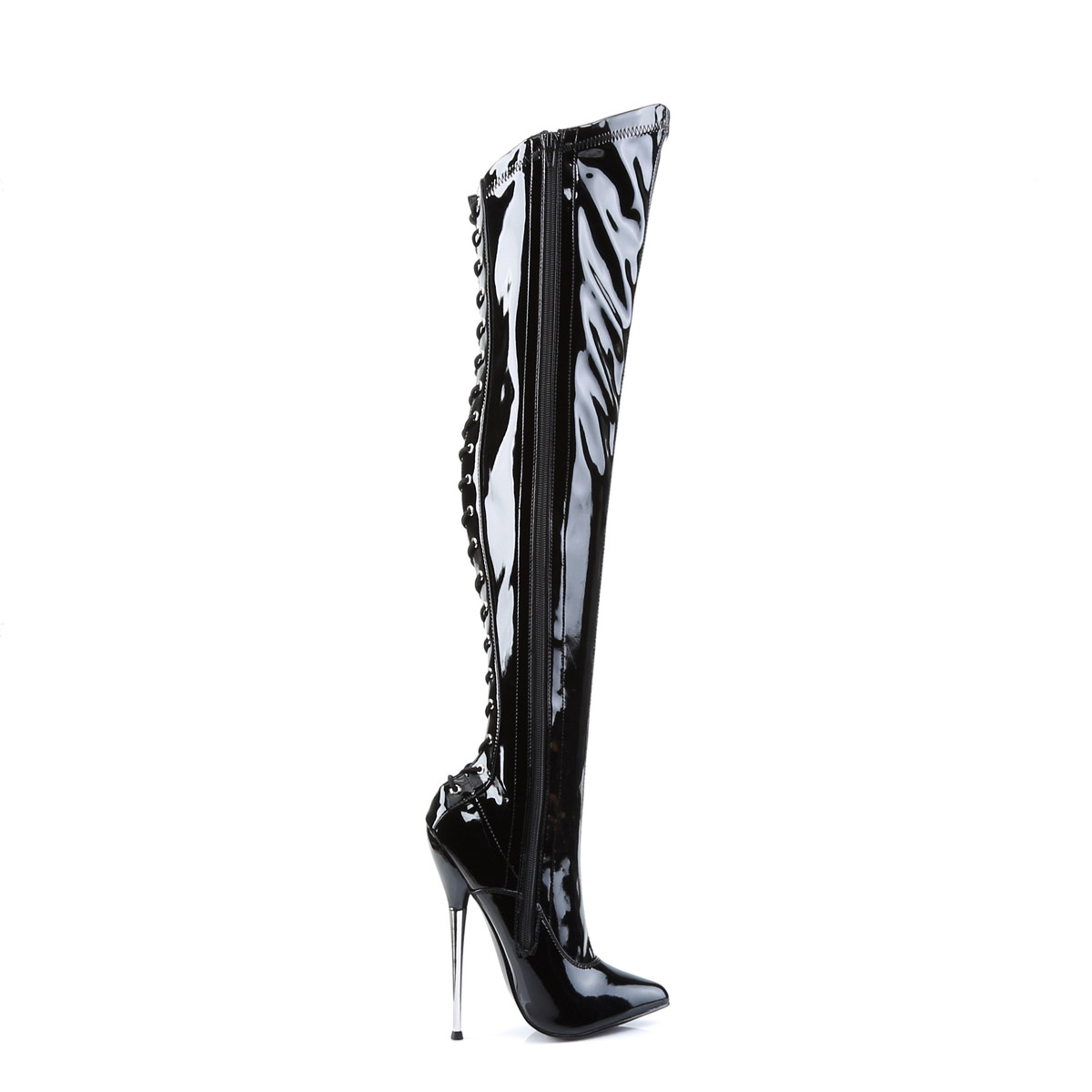 Pleaser Devious Stretch Pointed Toe Thigh High Boots Adult Women Dagger30Xx - Picture 11 of 16