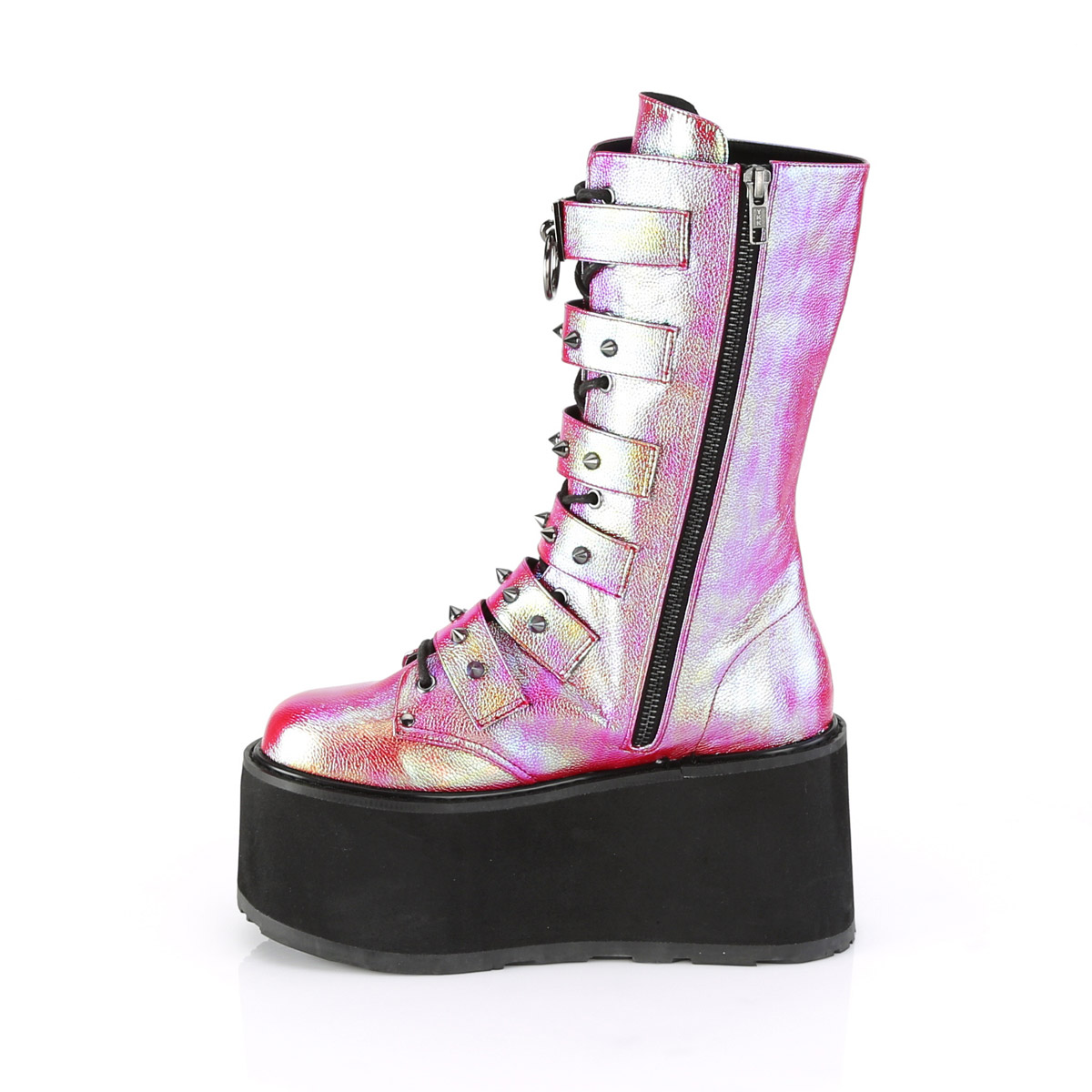 demonia women's damned 225 platform buckle boot